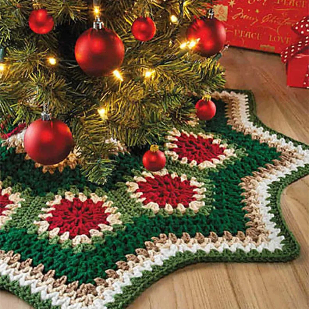 Granny Ripple Christmas Tree Skirt Crochet Pattern PDF